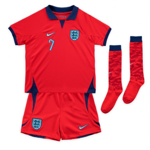 England Jack Grealish #7 Bortedraktsett Barn VM 2022 Kortermet (+ Korte bukser) England Jack Grealish #7 Bortedraktsett Barn VM 2022 Kortermet (+ Korte bukser)